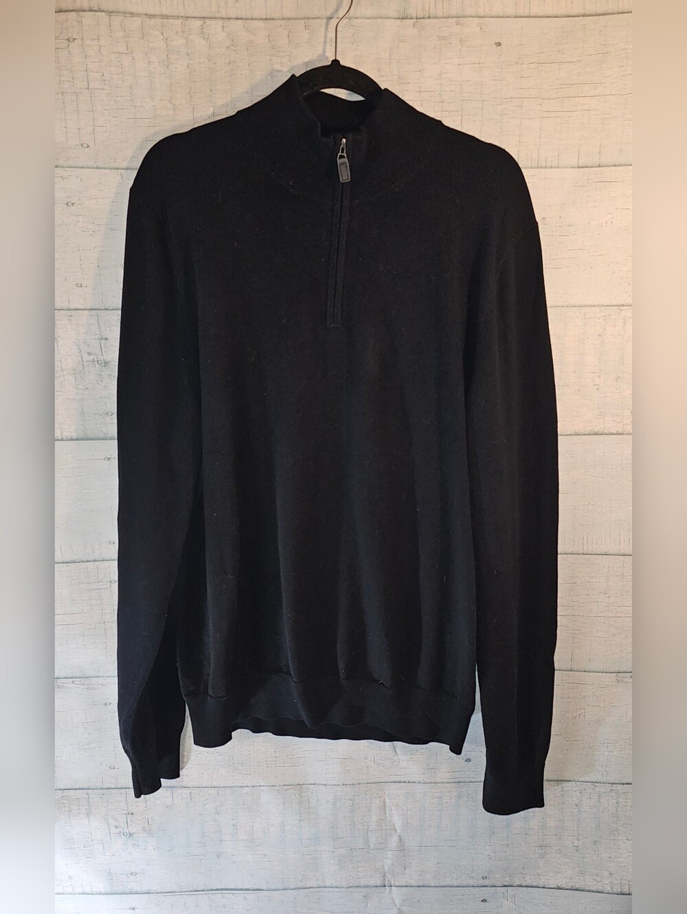 Jos. A. Bank Black Half-Zip Mock Neck Prima Cotton Sweater